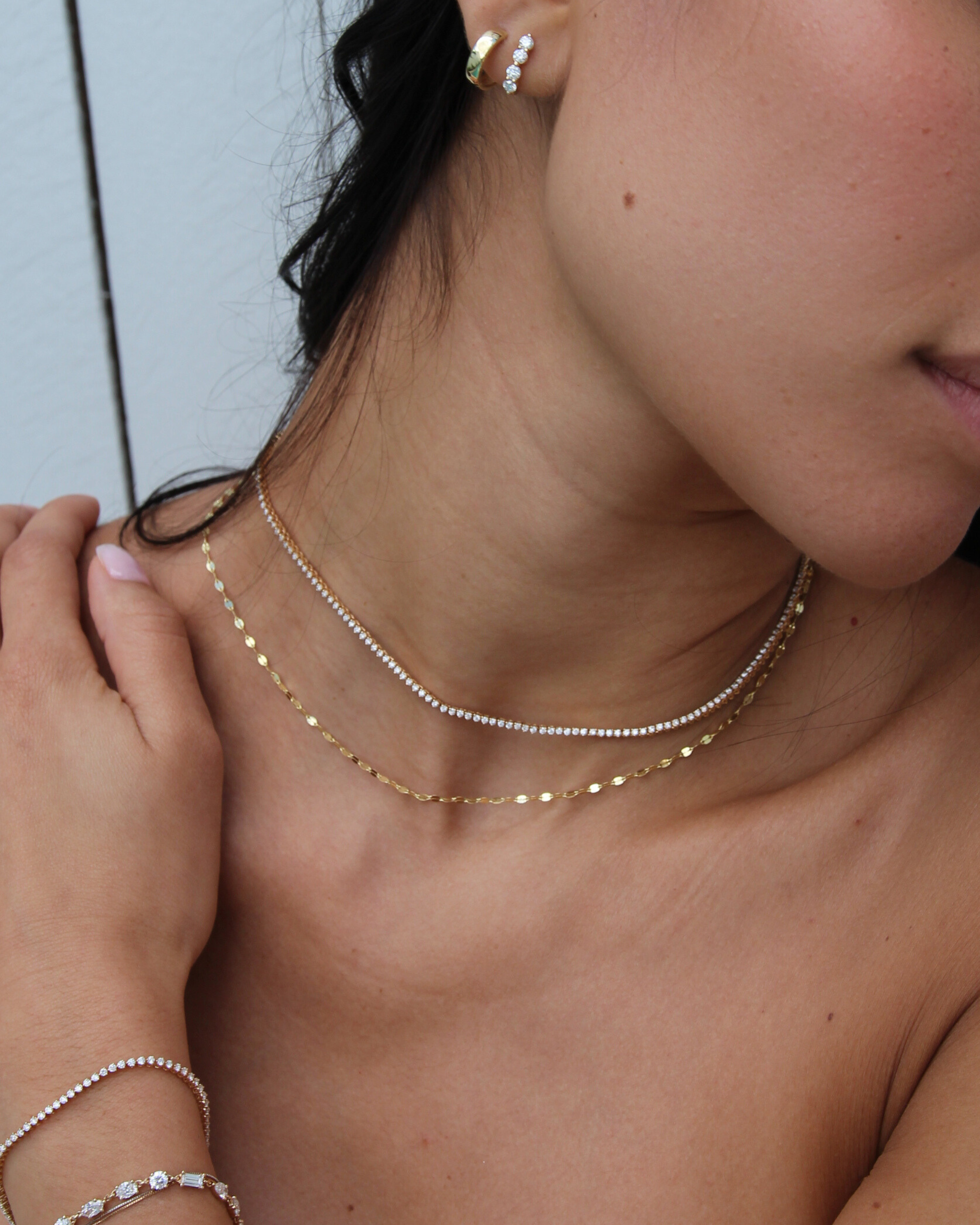 Diamond Baby Tennis Necklace | 2.08CT 3-Prong in 14K Gold