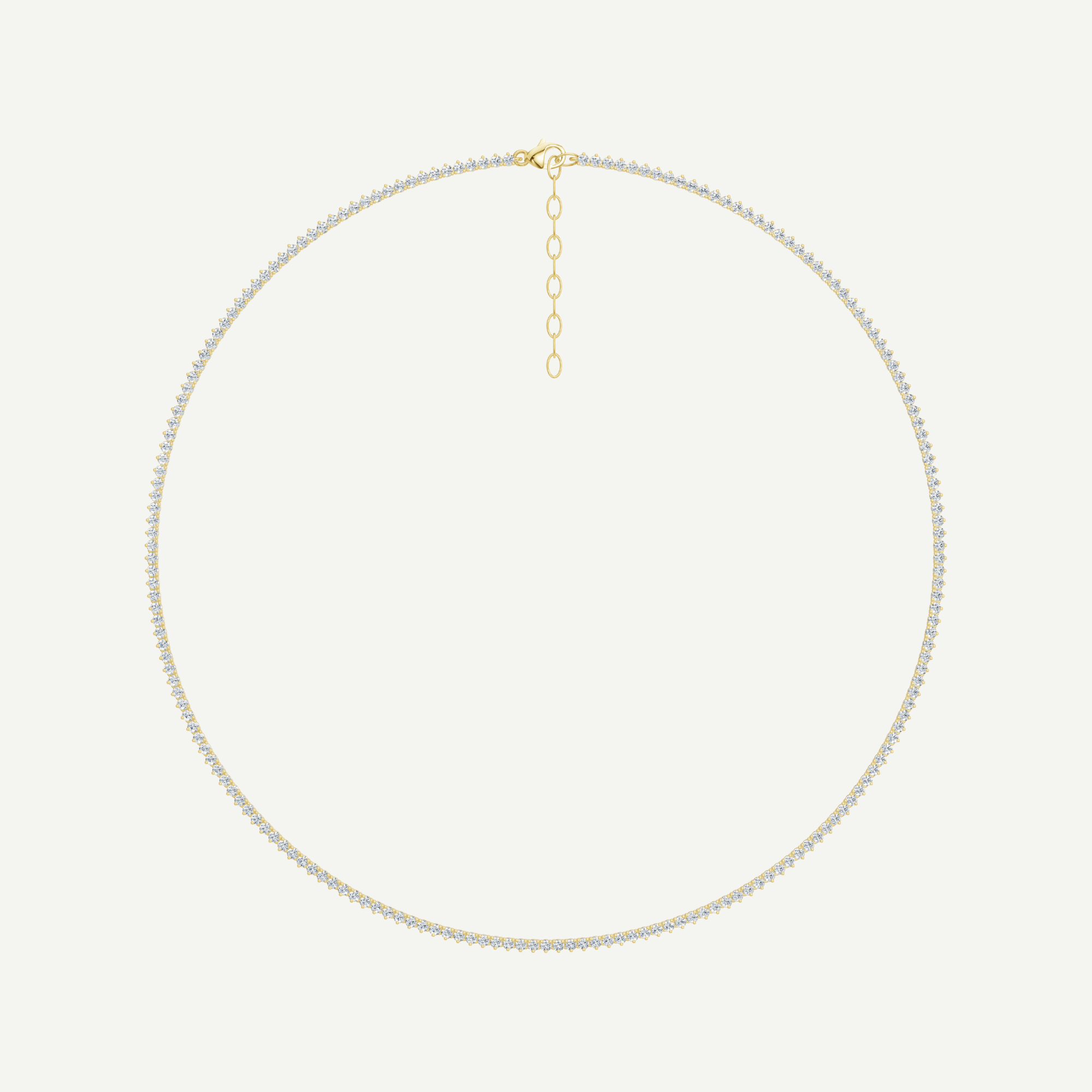Diamond Baby Tennis Necklace | 2.08CT 3-Prong in 14K Gold