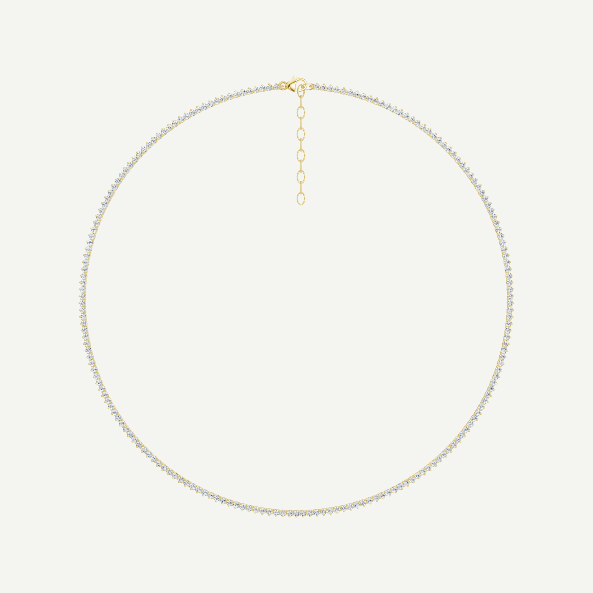 Diamond Baby Tennis Necklace | 2.08CT 3-Prong in 14K Gold
