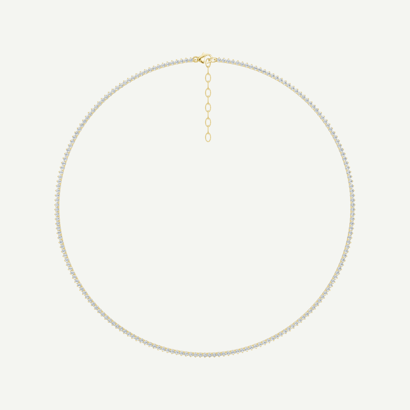 Diamond Baby Tennis Necklace | 2.08CT 3-Prong in 14K Gold