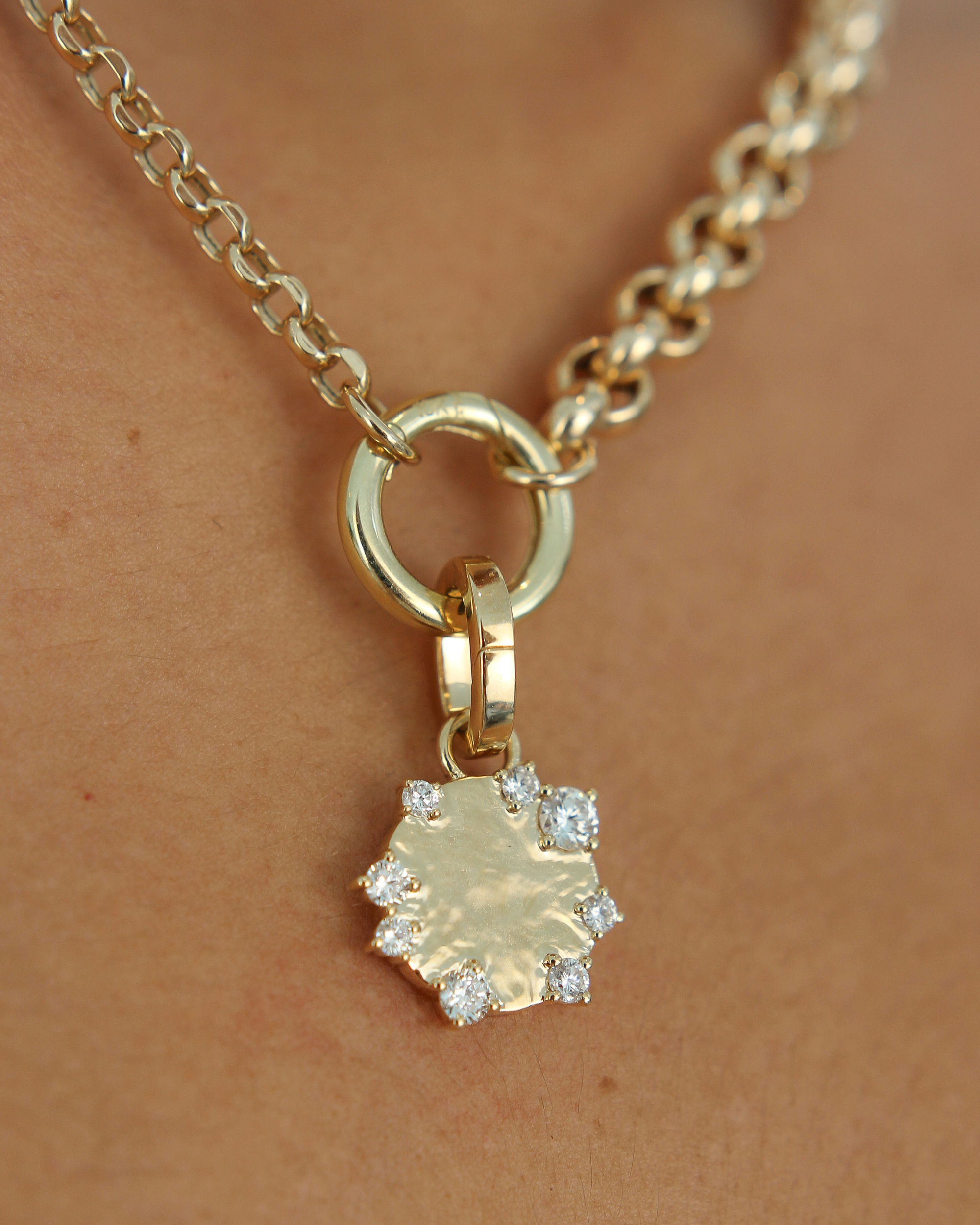 Diamond Disc Engravable Medallion | 0.5CT in 14KT Gold