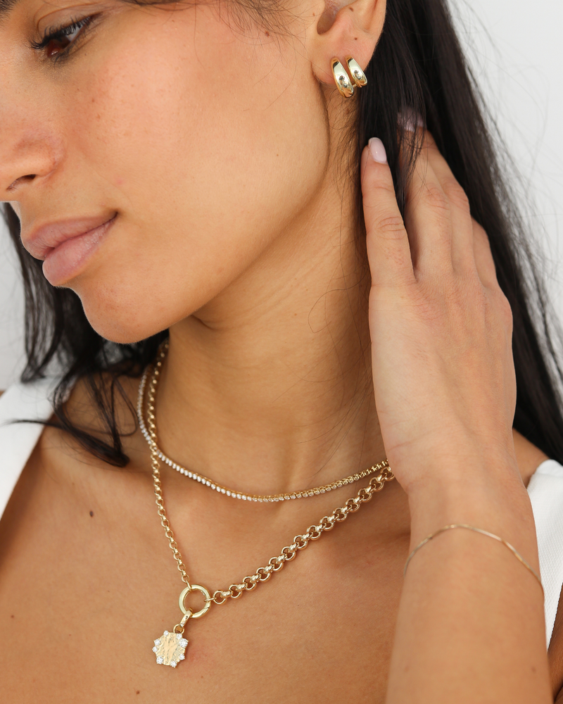 Diamond Disc Engravable Medallion | 0.5CT in 14KT Gold