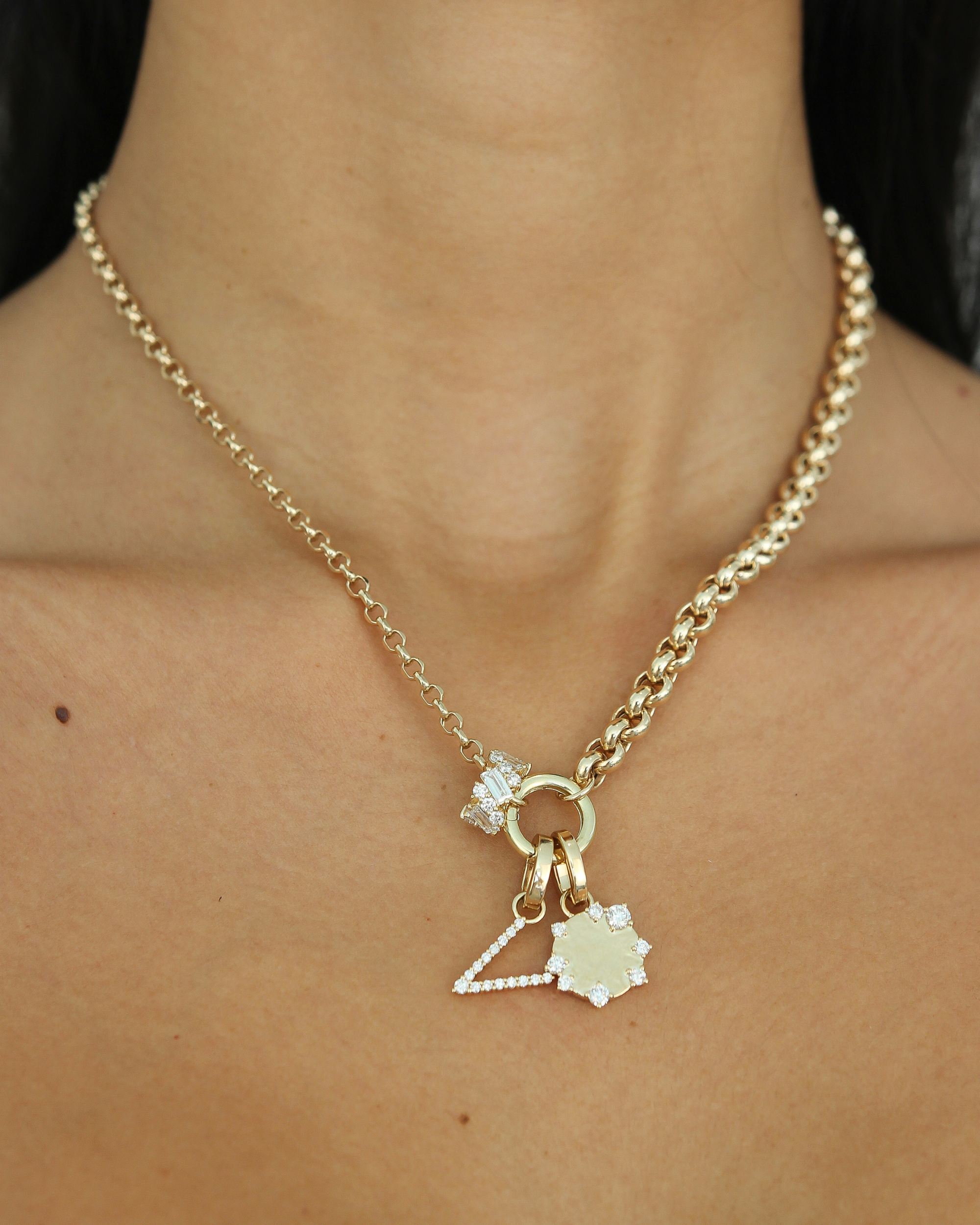 Diamond Disc Engravable Medallion | 0.5CT in 14KT Gold