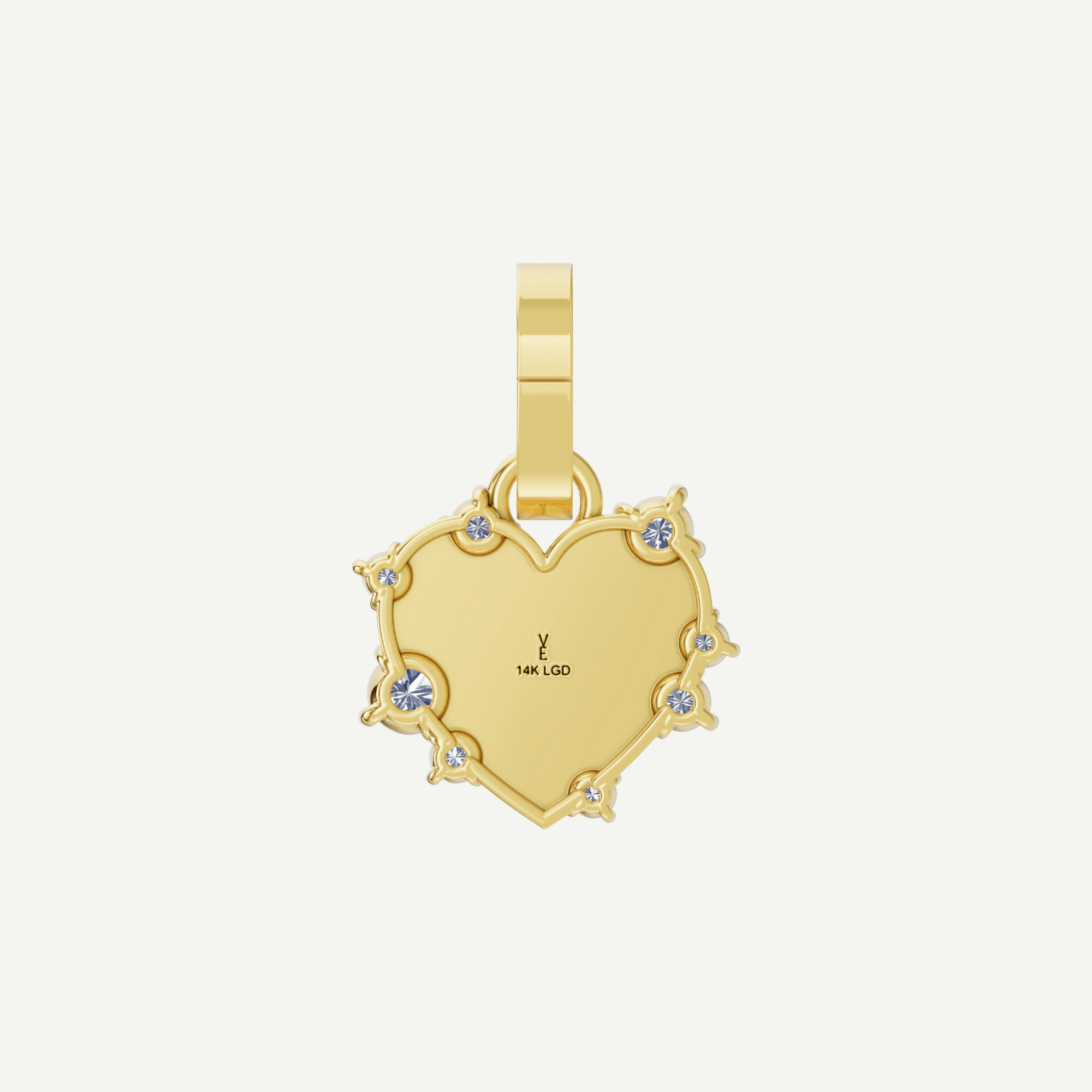 Diamond Heart Engravable Medallion | 0.5CT in 14KT Gold