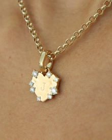 Diamond Heart Engravable Medallion | 0.5CT in 14KT Gold