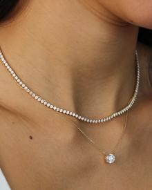 Diamond Tennis Necklace | Classic 3-Prong | 5.03 - 7CT in 14K Gold