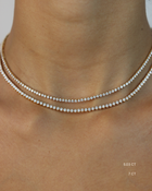 Diamond Tennis Necklace | Classic 3-Prong | 5.03 - 7CT in 14K Gold