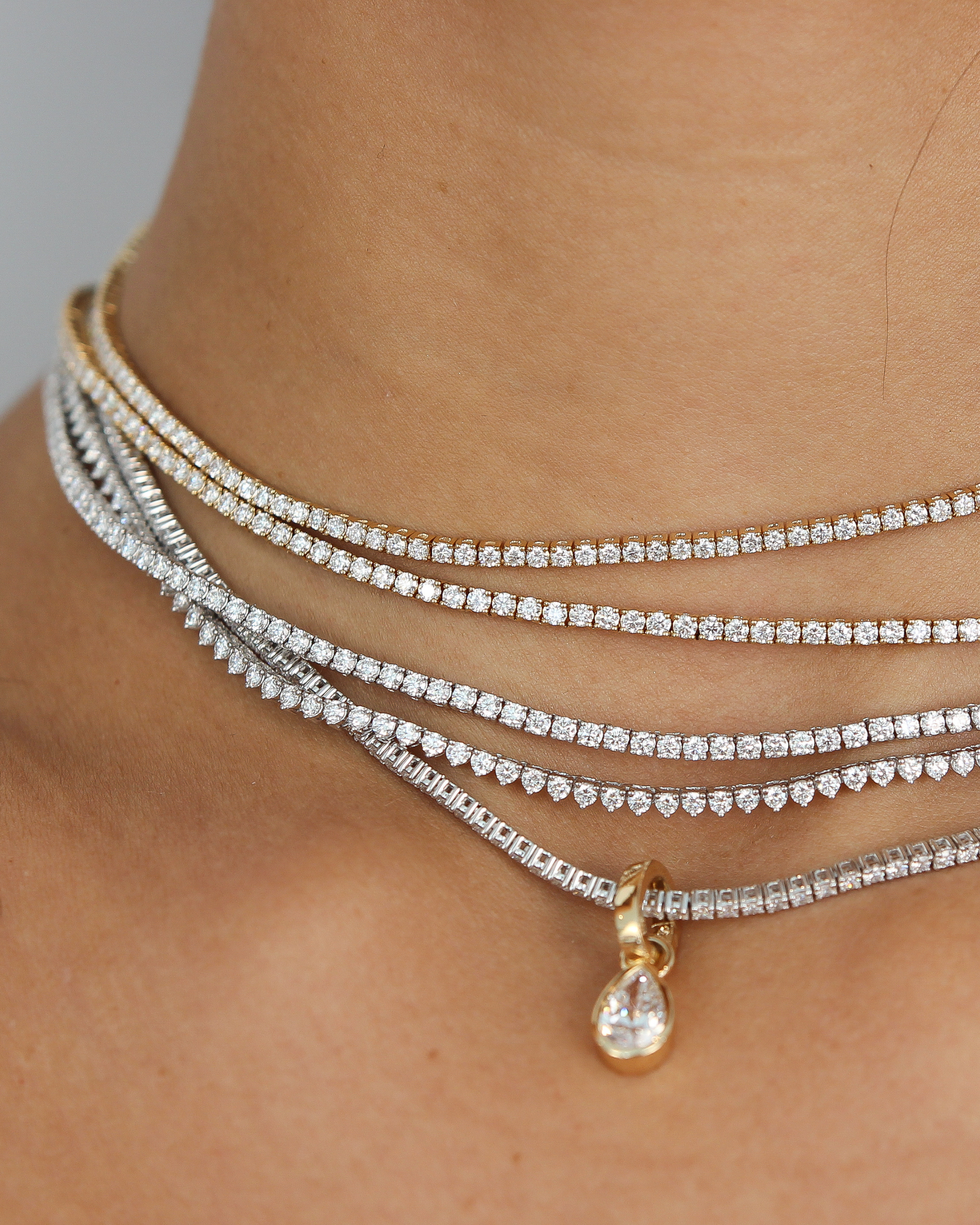 Diamond Tennis Necklace | Classic 4-Prong | 4.85 - 5.88CT in 14K Gold