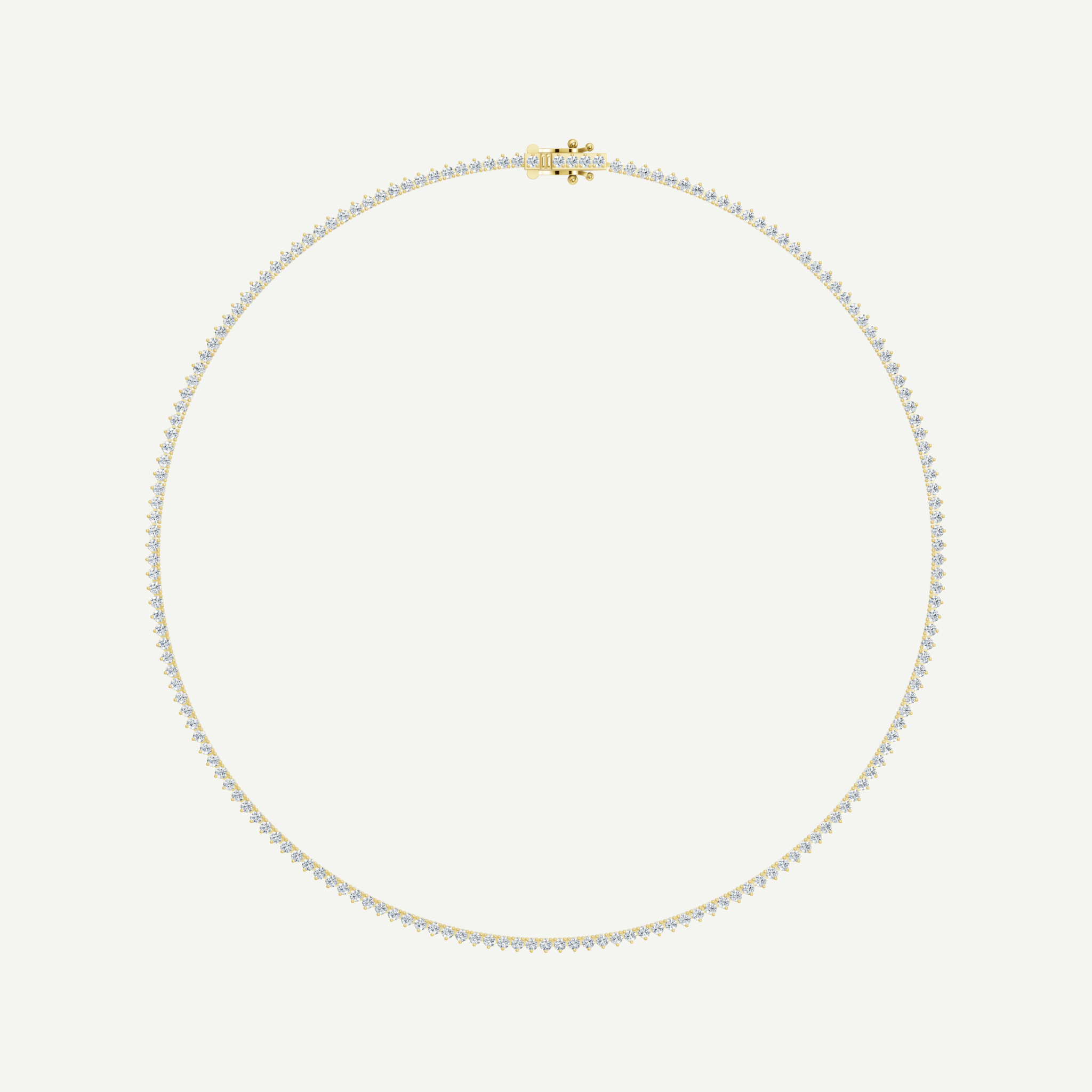 Diamond Tennis Necklace | Classic 3-Prong | 5.03 - 7CT in 14K Gold