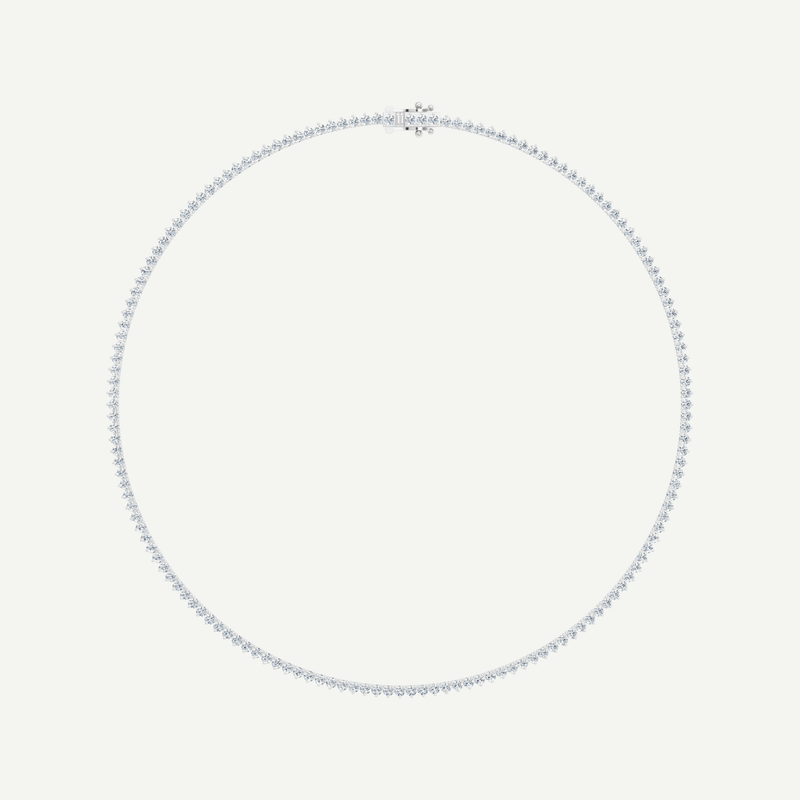 Diamond Tennis Necklace | Classic 3-Prong | 5.03 - 7CT in 14K Gold