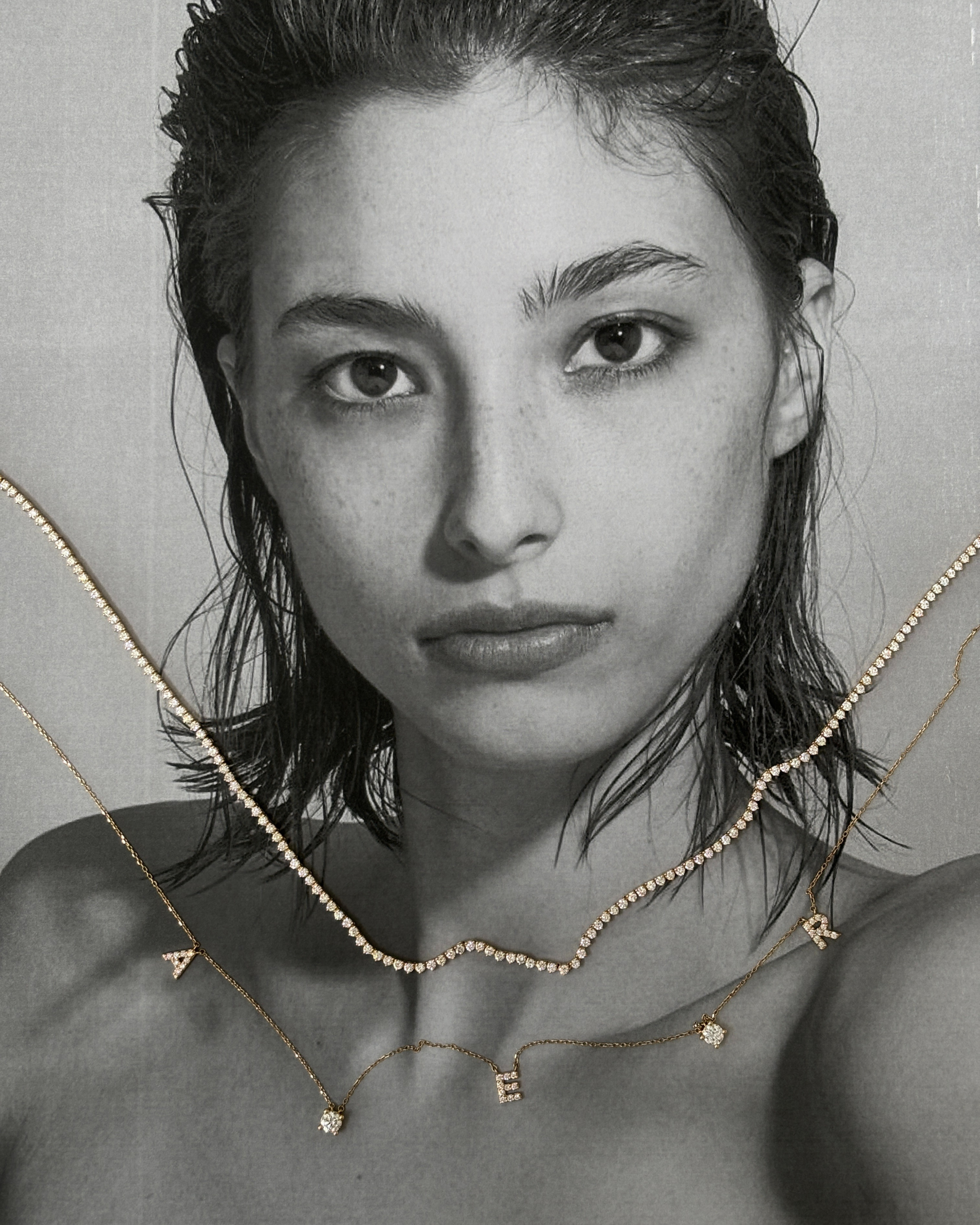 Diamonds & Initials Fine Chain Necklace | 0.80 - 1.20 CT in 14K Gold