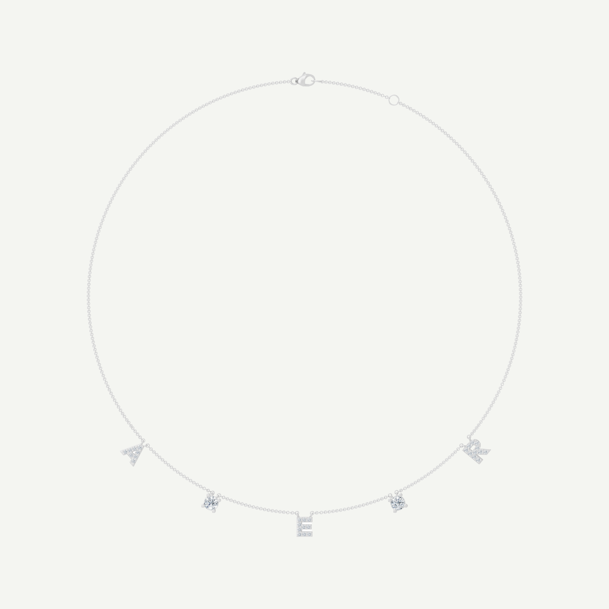 Diamonds & Initials Fine Chain Necklace | 0.80 - 1.20 CT in 14K Gold