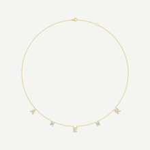 Diamonds & Initials Fine Chain Necklace | 0.80 - 1.20 CT in 14K Gold