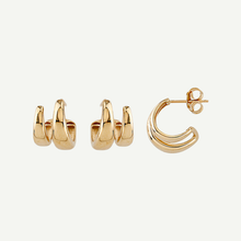 Double Drop Hoop Earrings | in 10K Gold