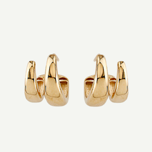 Double Drop Hoop Earrings | in 10K Gold