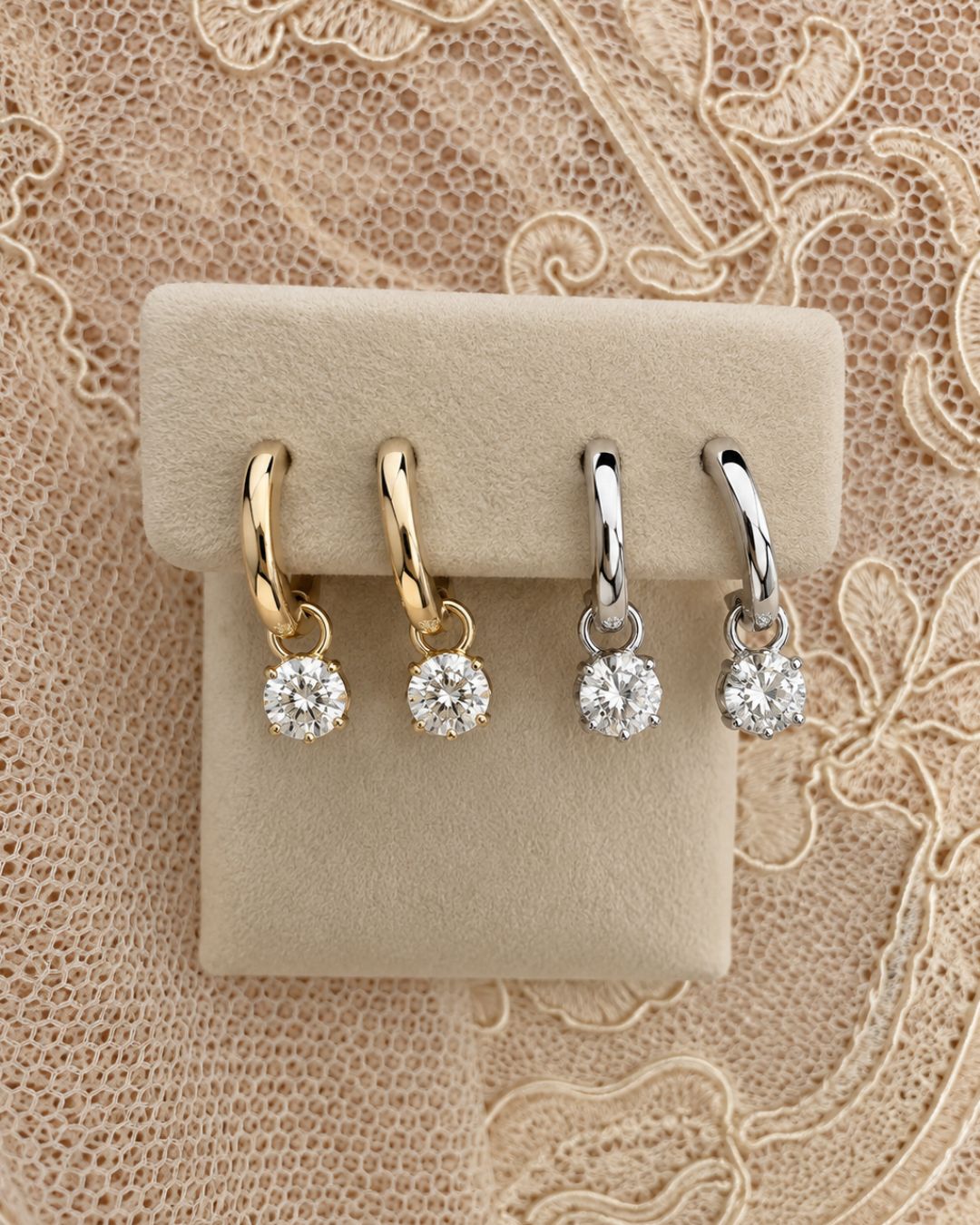 Diamond Drop Huggie Earrings | 1CT Total | VIVIE