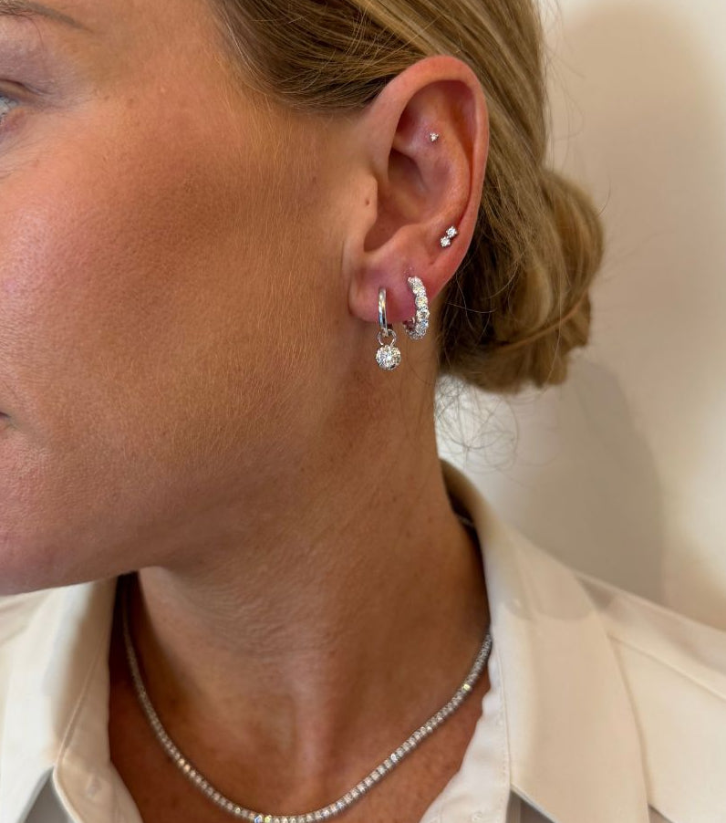 Diamond Drop Huggie Earrings | 1CT Total | VIVIE