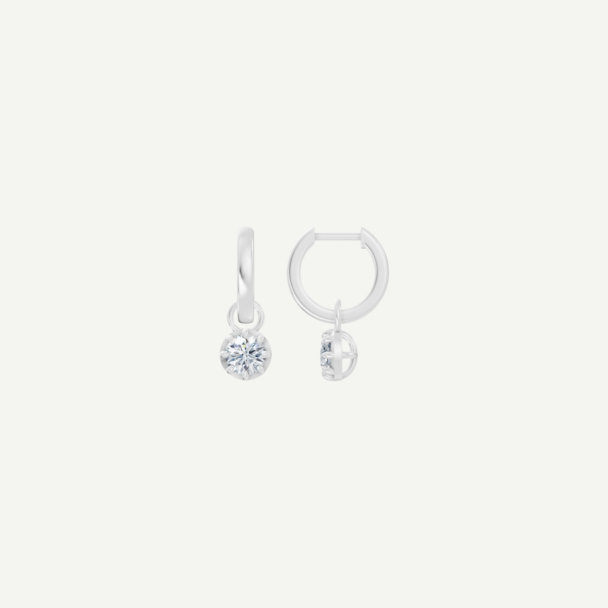 Diamond Drop Huggie Earrings | 1CT Total | VIVIE