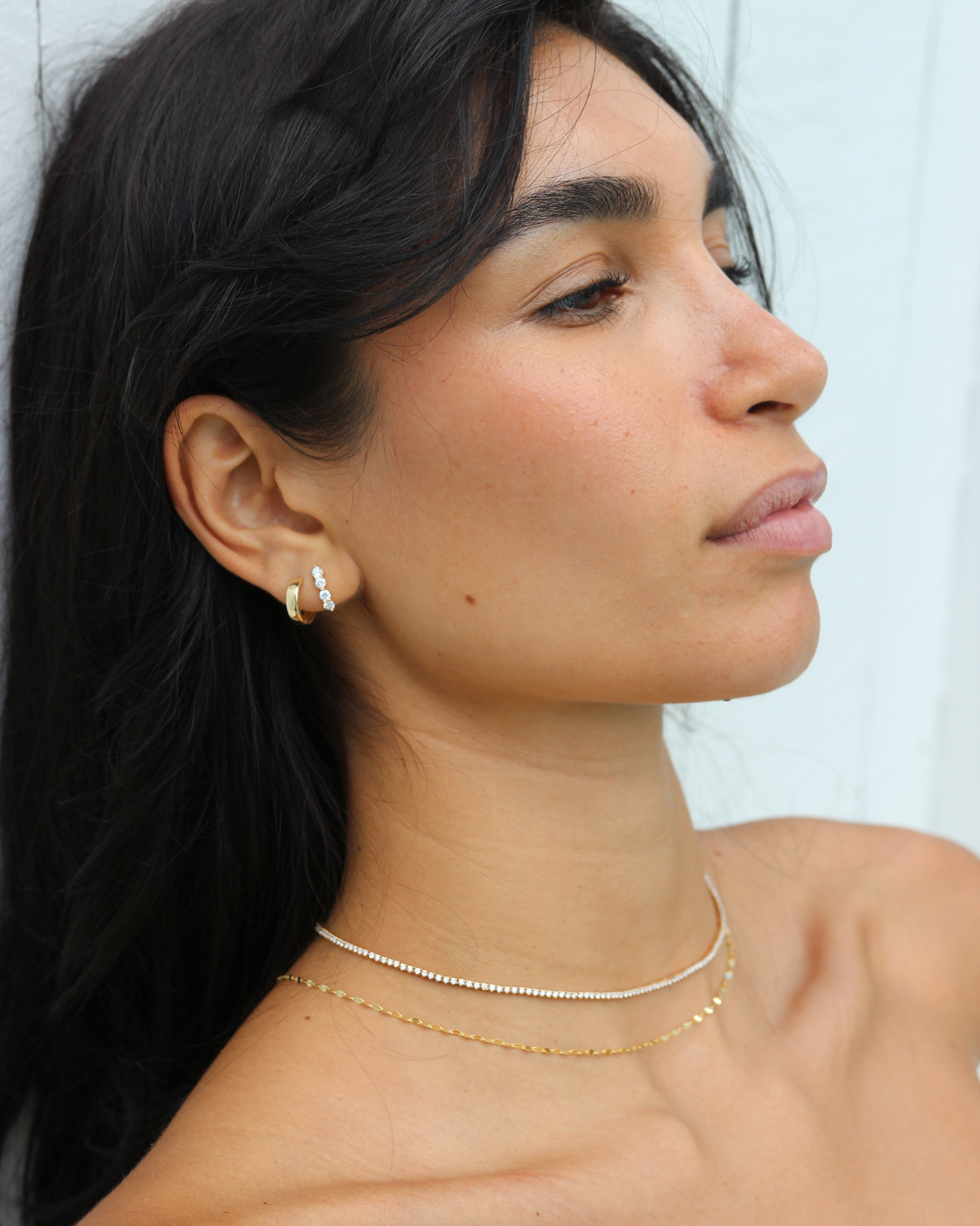 Gold Baby Huggie Earrings | in 10K Gold