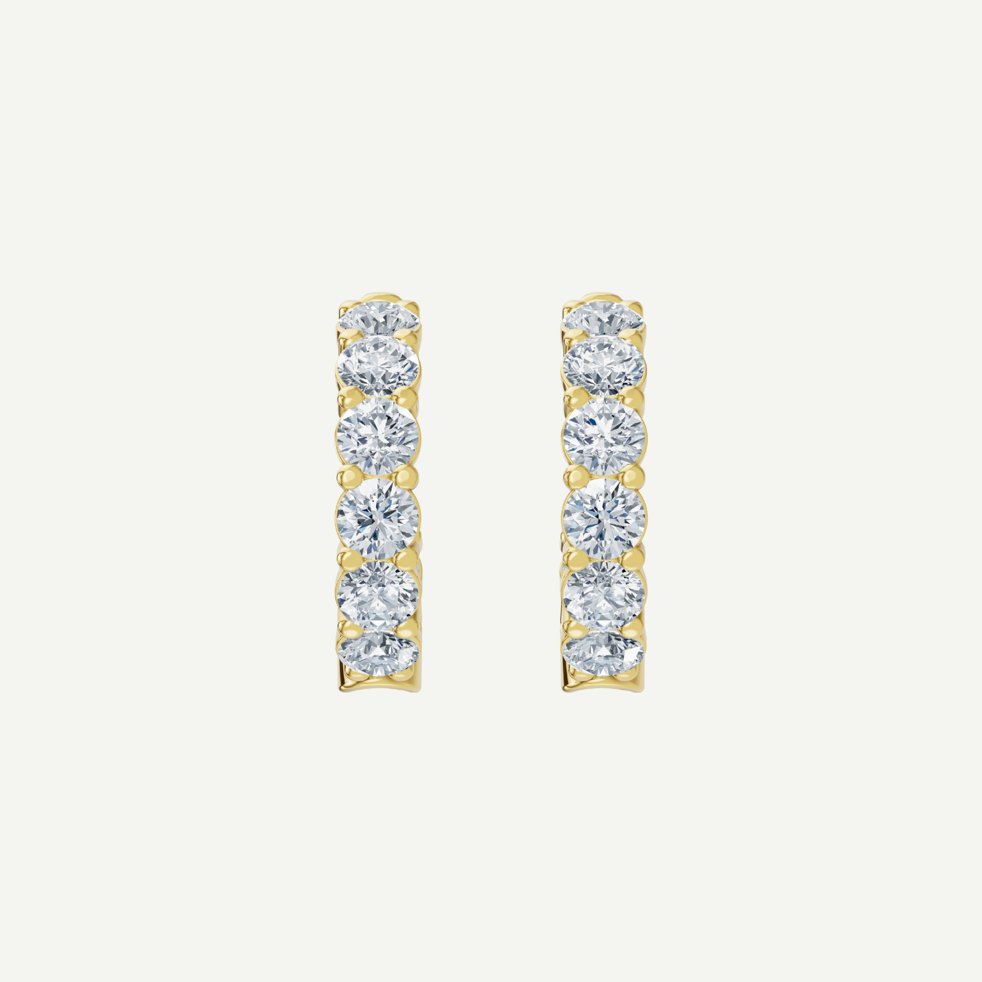 Half Hoop Diamond Earrings | 3CT in 14K Gold