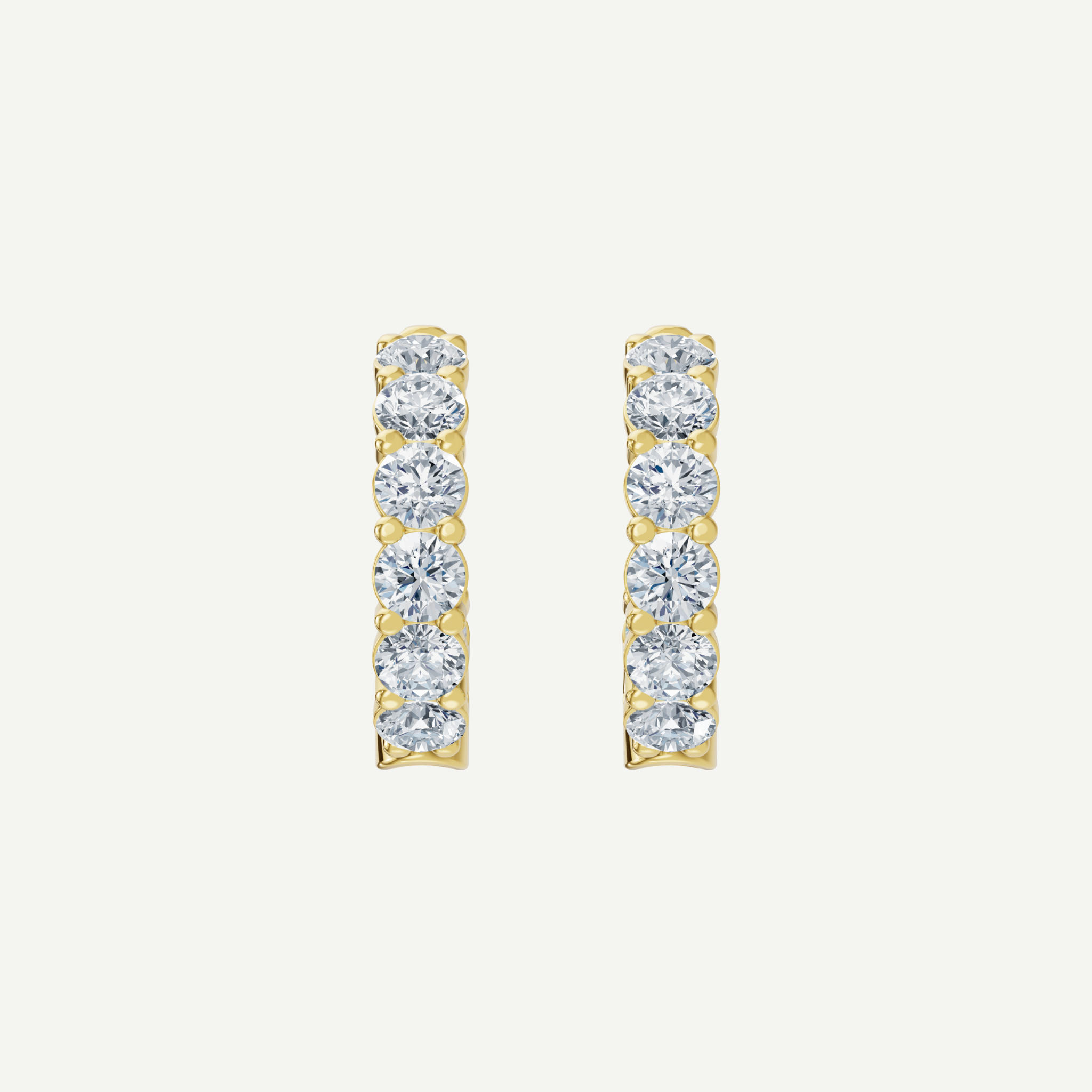 Half Hoop Diamond Earrings | 3CT in 14K Gold