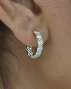 Half Hoop Diamond Earrings | 3CT in 14K Gold