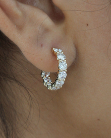 Half Hoop Diamond Earrings | 3CT in 14K Gold
