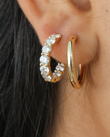 Half Hoop Diamond Earrings | 3CT in 14K Gold