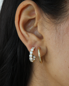 Half Hoop Diamond Earrings | 3CT in 14K Gold