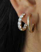 Half Hoop Diamond Earrings | 3CT in 14K Gold