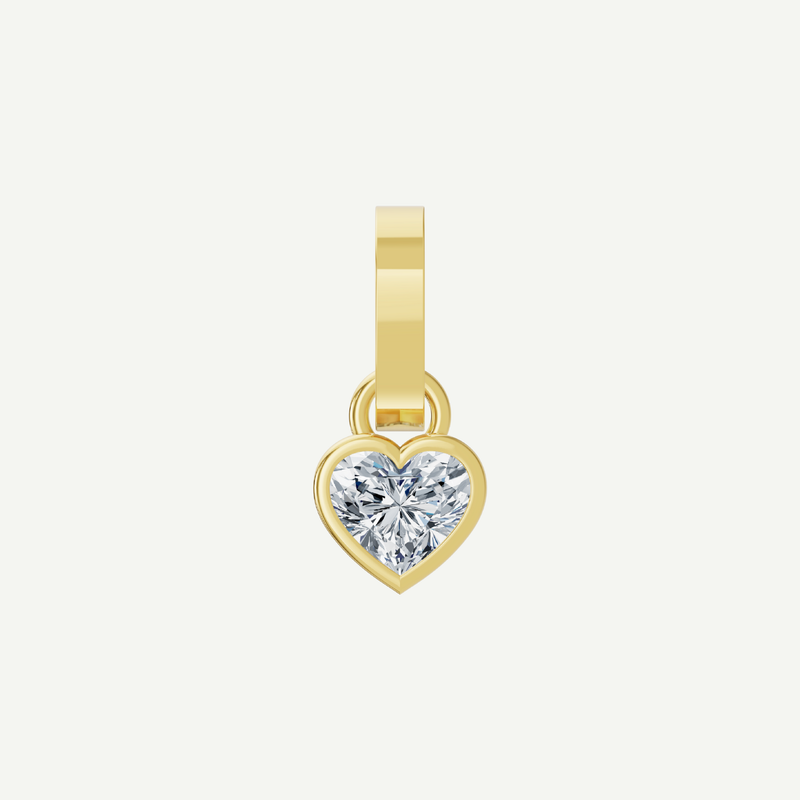 Heart Bezel Diamond Pendant | 1CT in 14K Gold