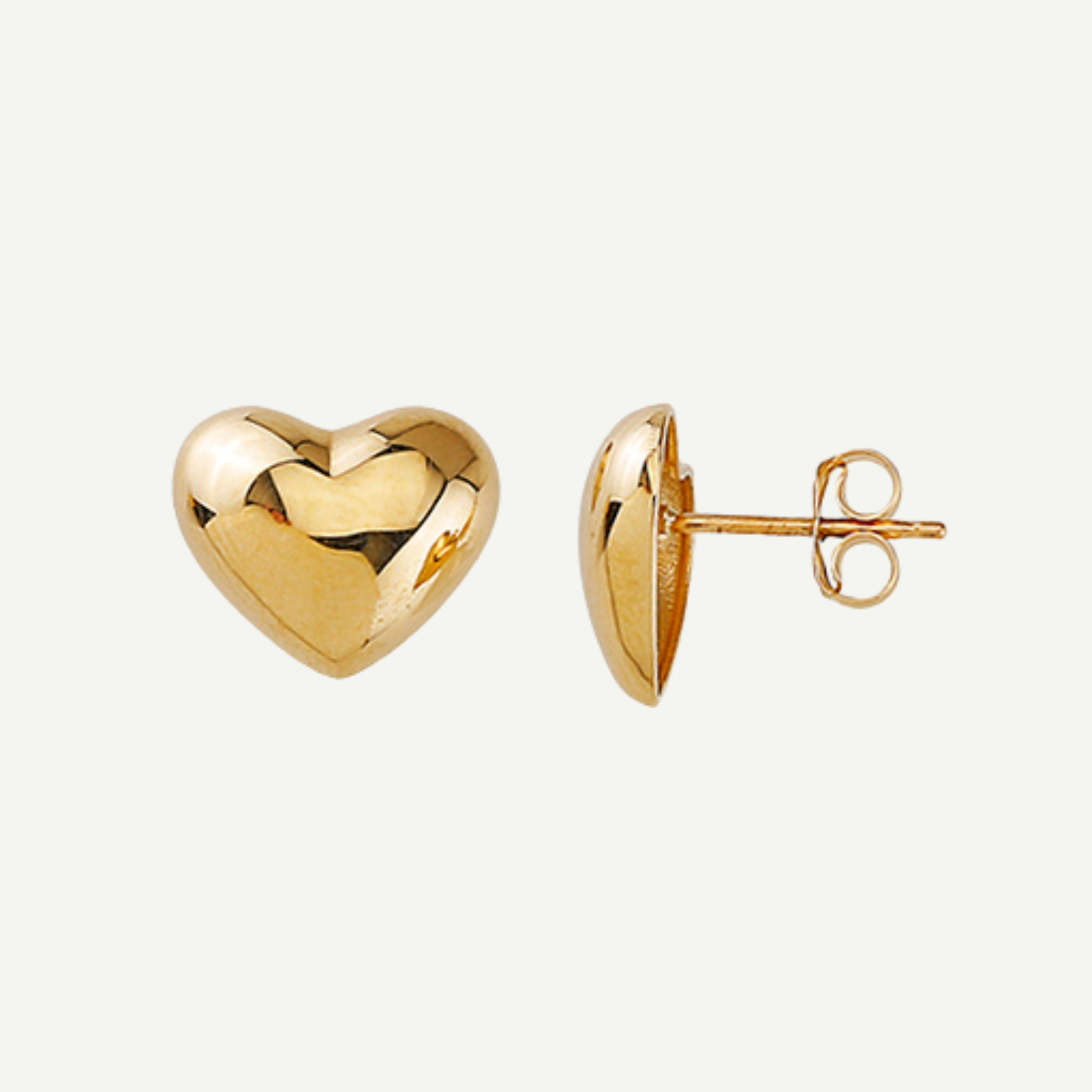 Heart Stud Earrings | in 10K Gold