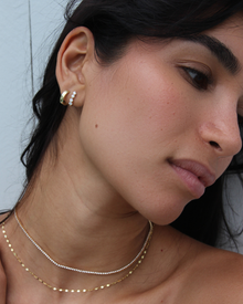 J Huggie Diamond Earrings | 0.64CT in 14K Gold