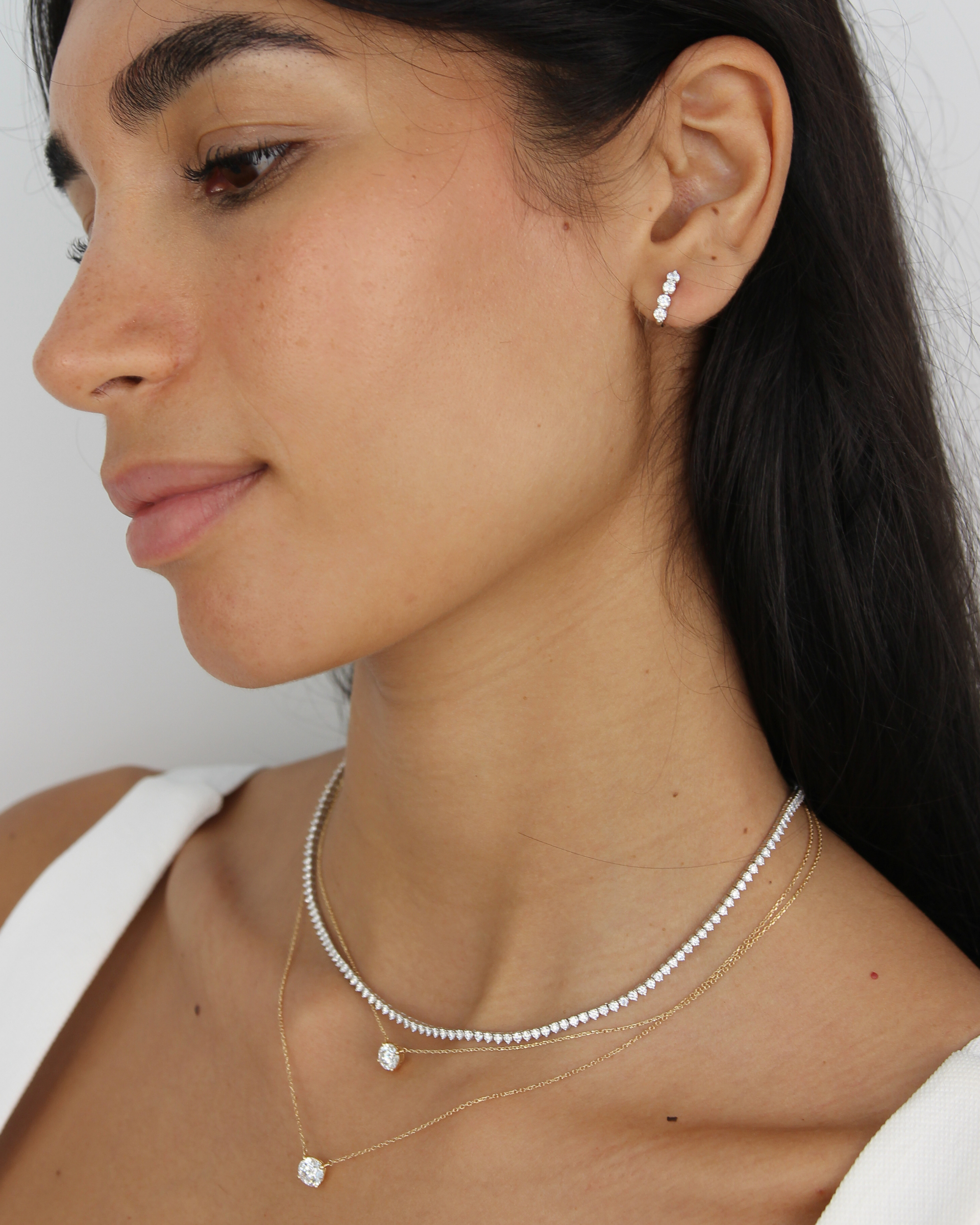 J Huggie Diamond Earrings | 0.64CT in 14K Gold