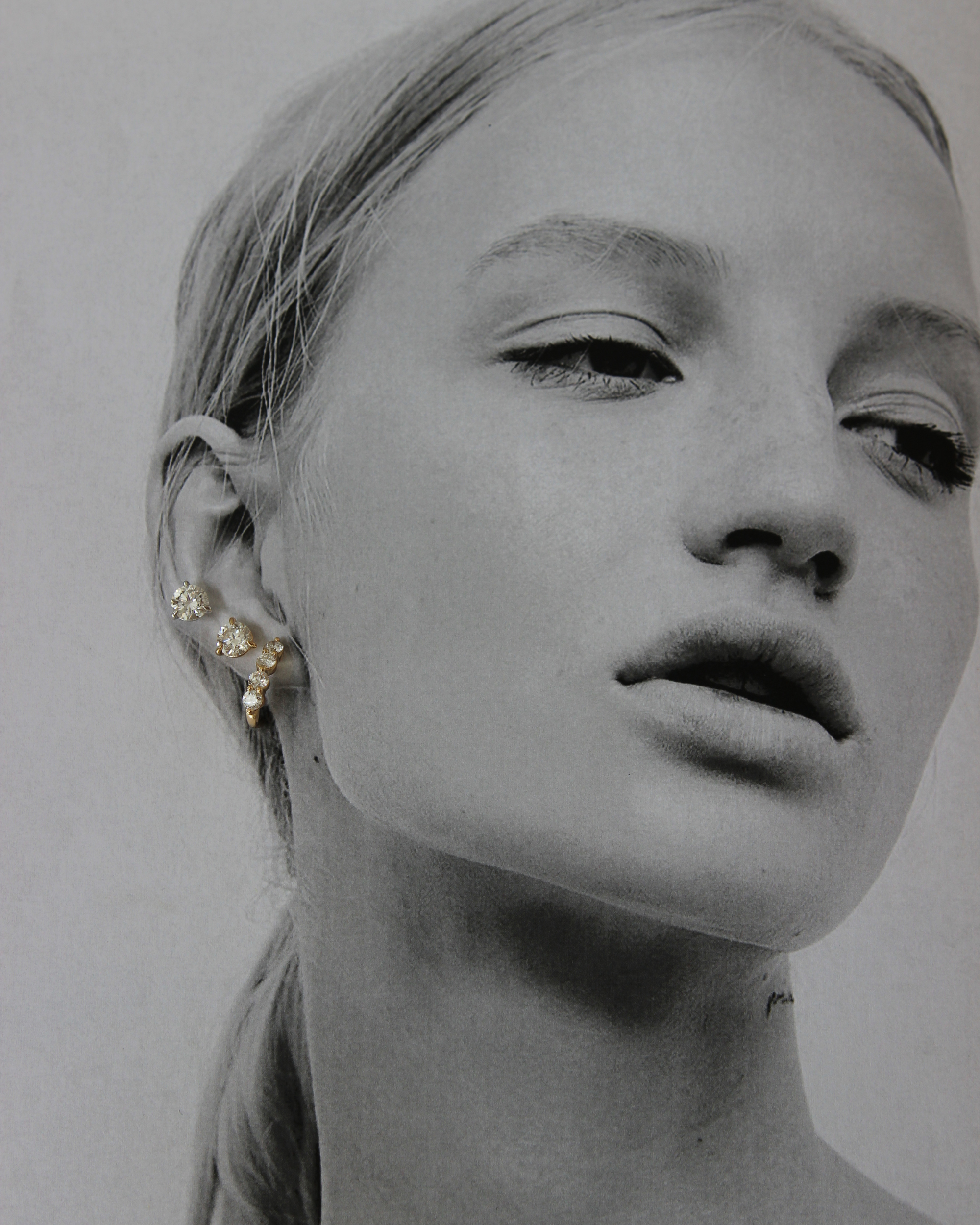 J Huggie Diamond Earrings | 0.64CT in 14K Gold