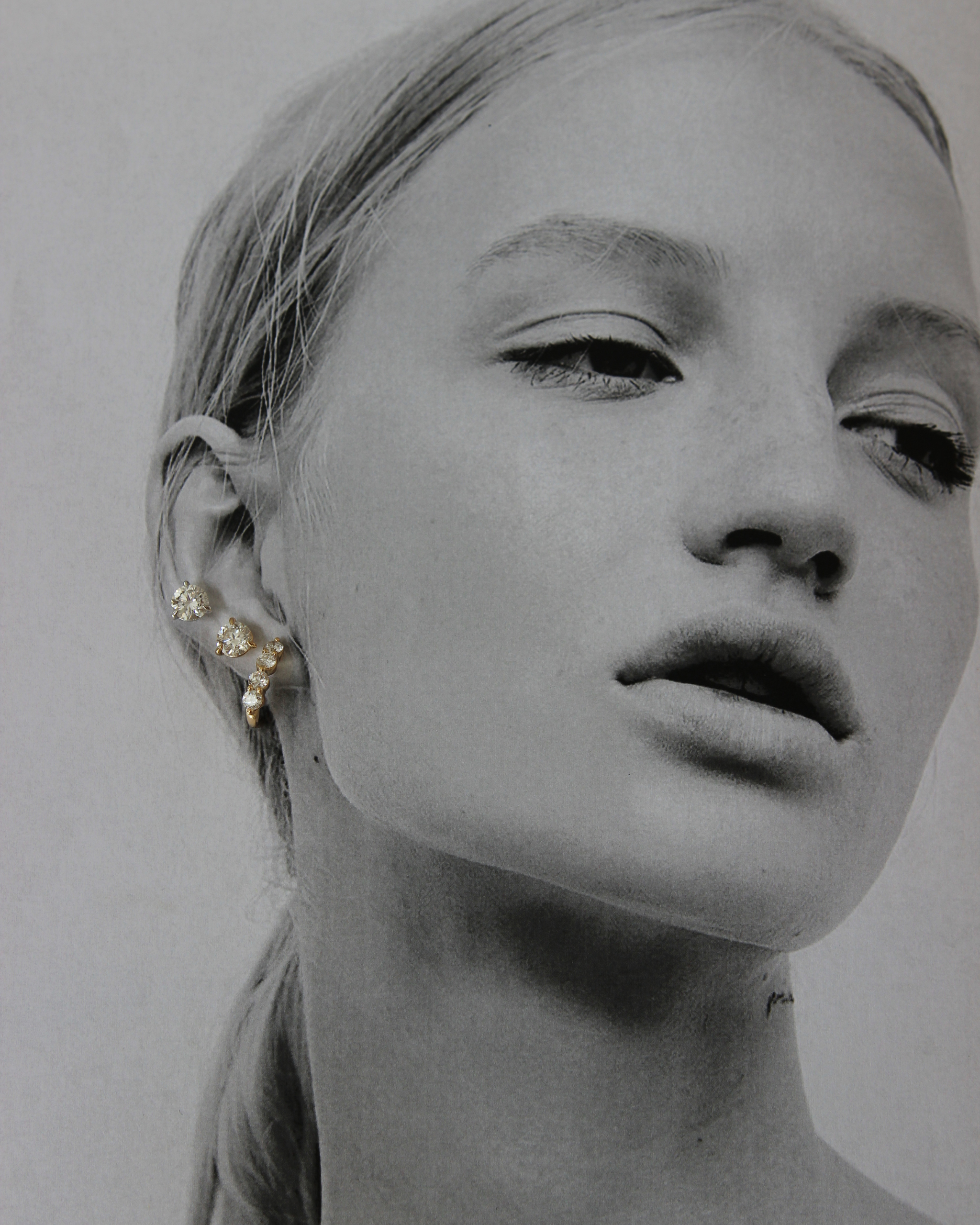 J Huggie Diamond Earrings | 0.64CT in 14K Gold