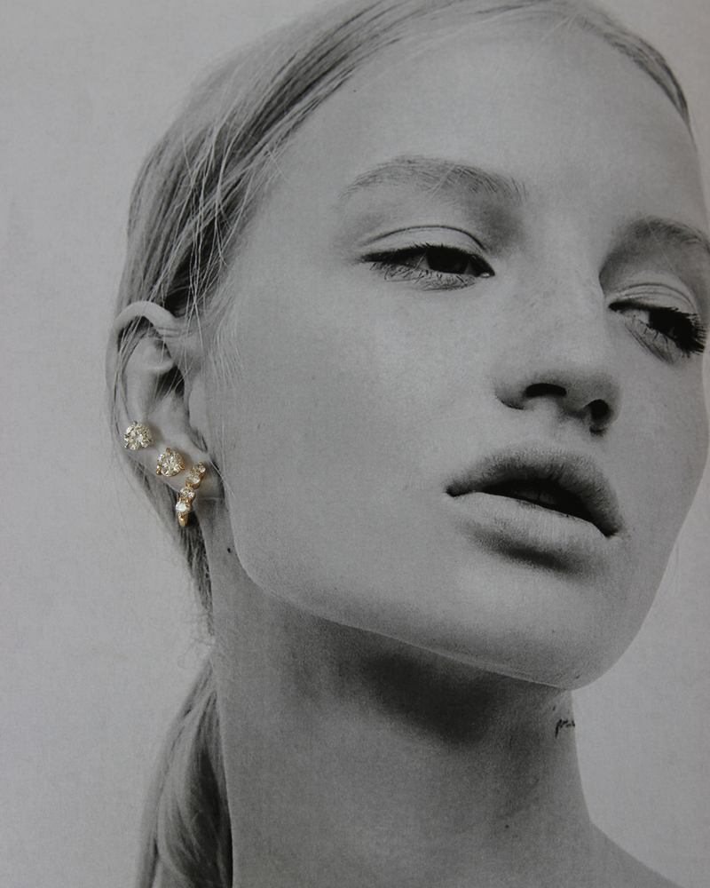J Huggie Diamond Earrings | 0.64CT in 14K Gold