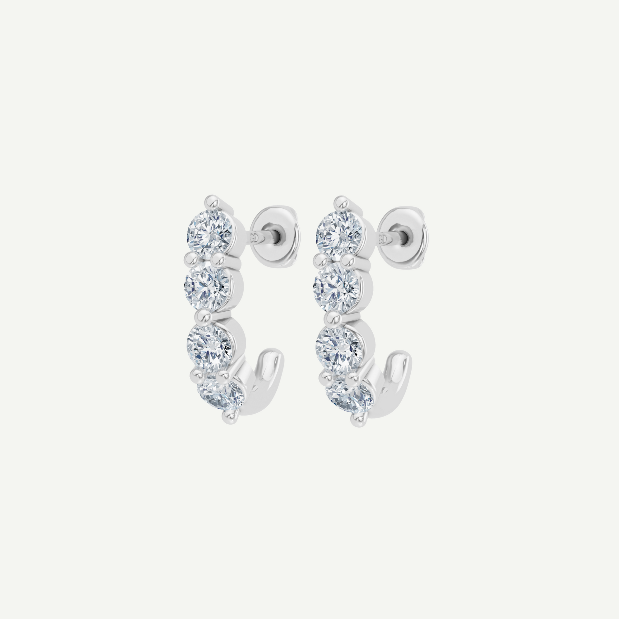 J Huggie Diamond Earrings | 0.64CT in 14K Gold