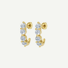 J Huggie Diamond Earrings | 0.64CT in 14K Gold