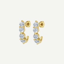 J Huggie Diamond Earrings | 0.64CT in 14K Gold