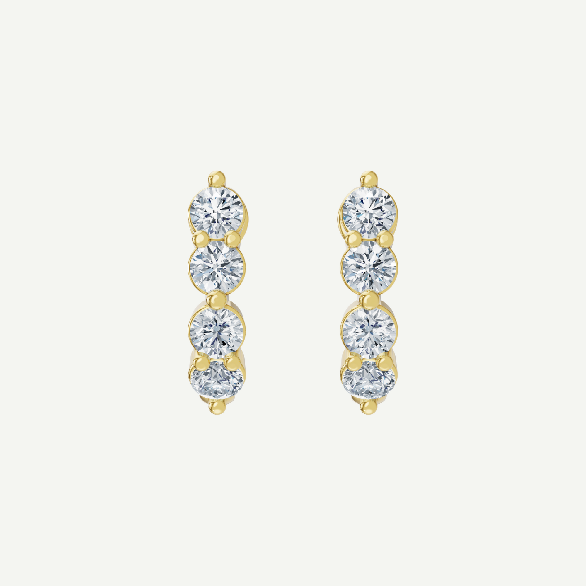 J Huggie Diamond Earrings | 0.64CT in 14K Gold