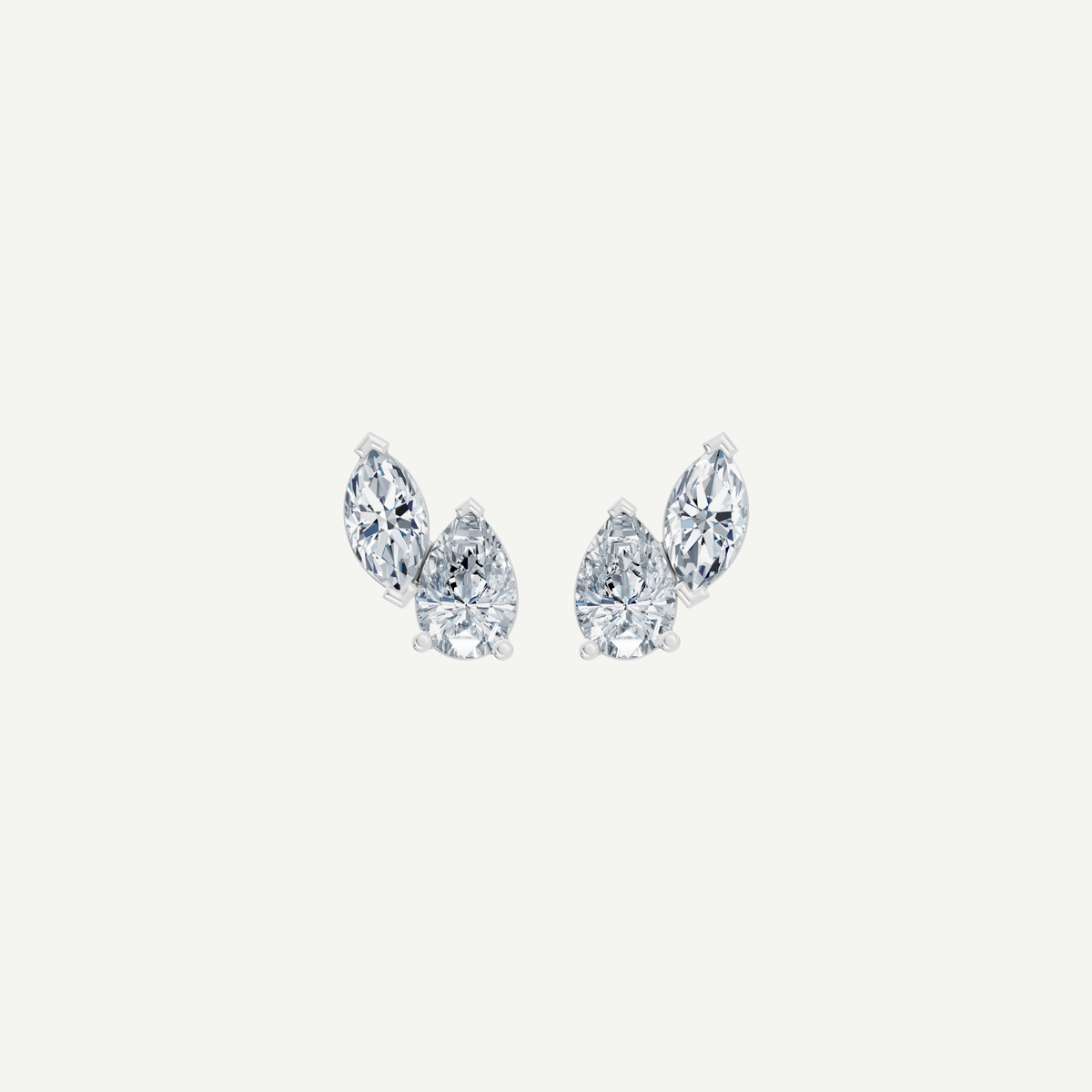 Pear and Marquise Diamond Duo Stud Earrings | 1.3CT Total | VIVIE