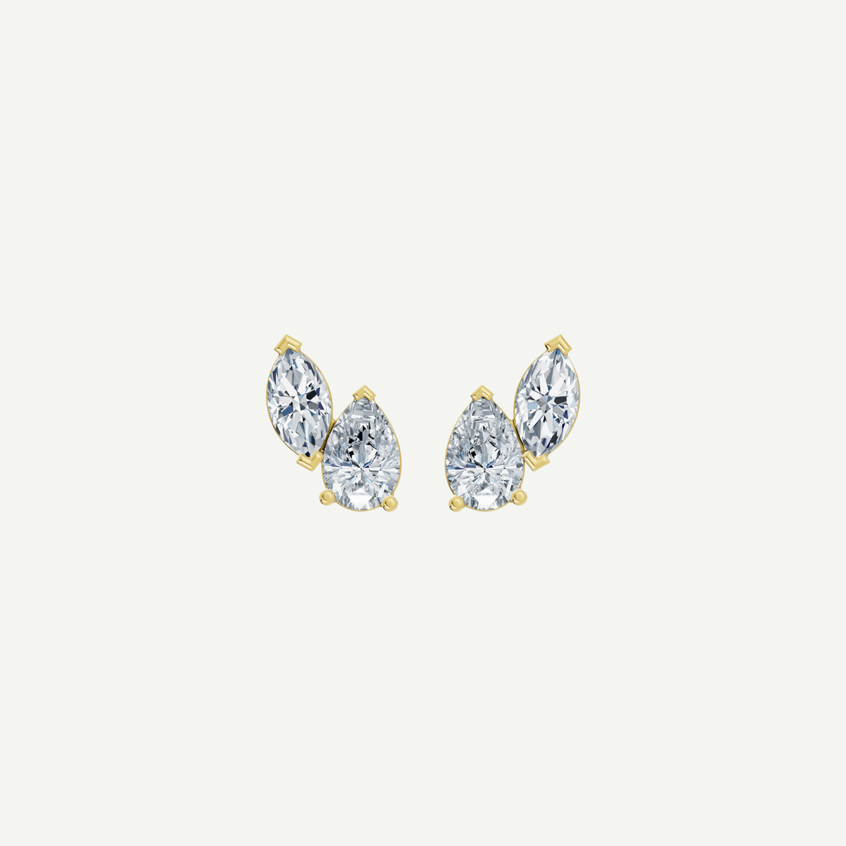 Pear and Marquise Diamond Duo Stud Earrings | 1.3CT Total | VIVIE
