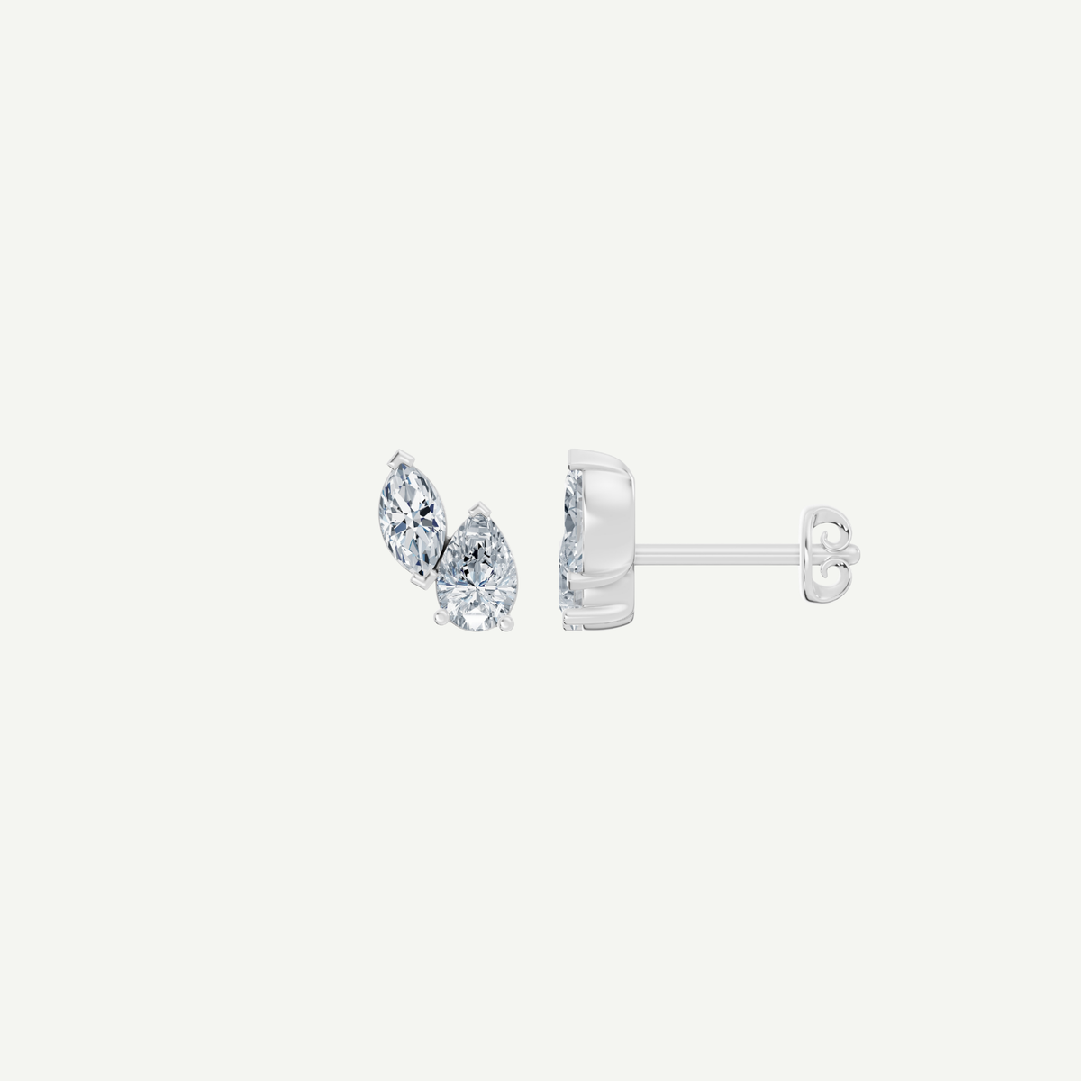 Pear and Marquise Diamond Duo Stud Earrings | 1.3CT Total | VIVIE