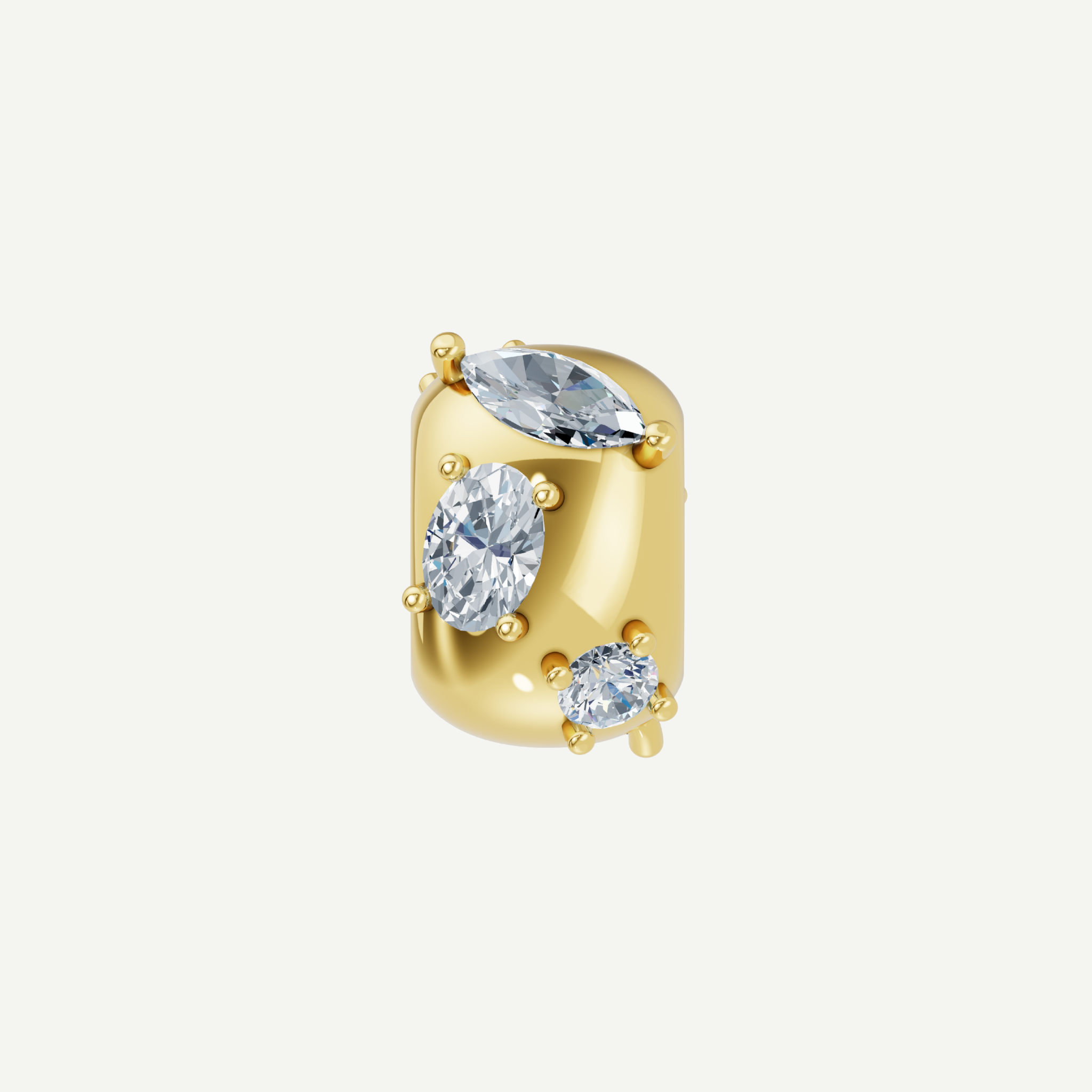 Mixed Stone Diamond Bead | 1.08CT in 14K Gold