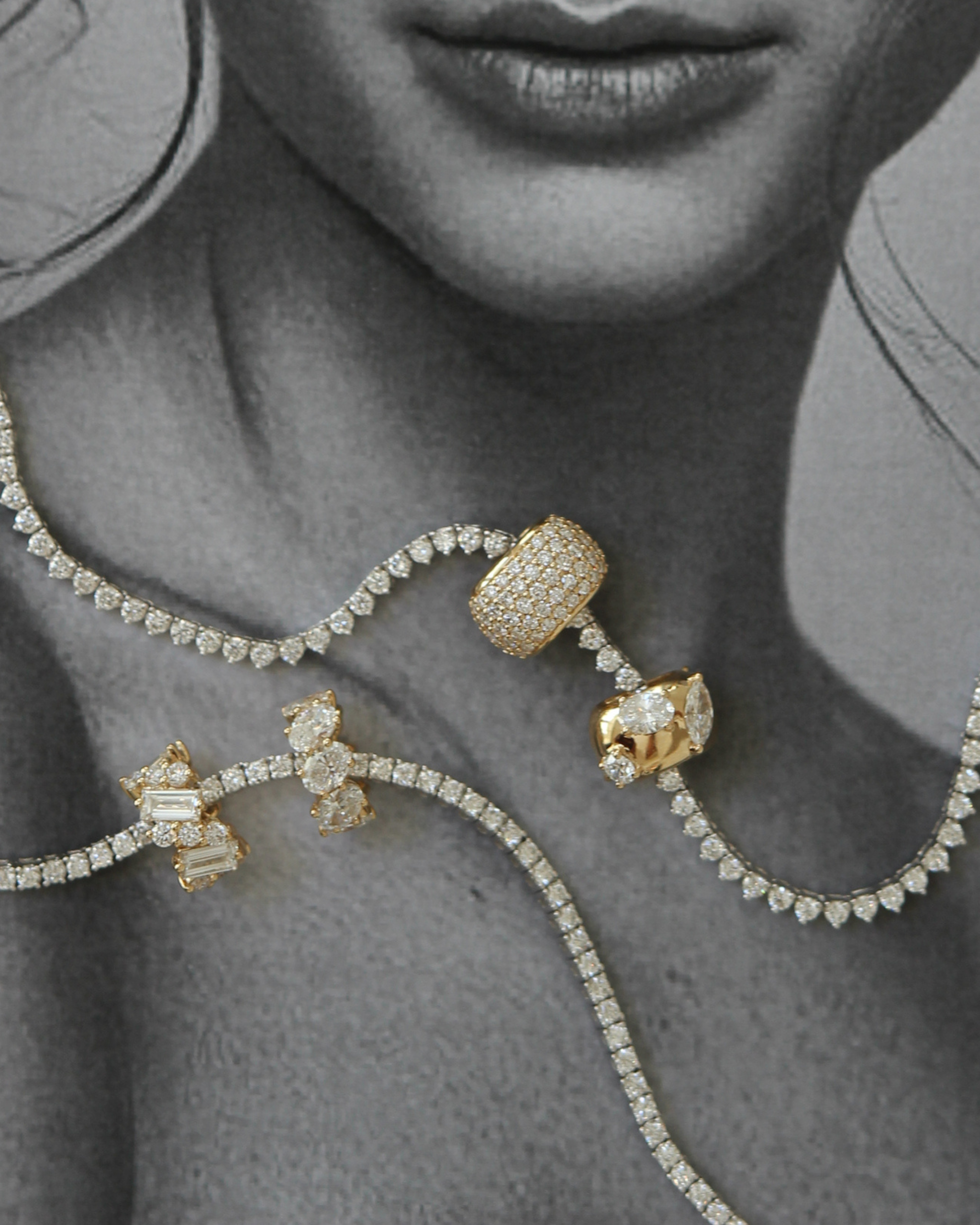 Mixed Stone Diamond Bead | 1.08CT in 14K Gold