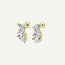 Multi-Stone J Huggie Diamond Earrings | 1.02CT in 14K Gold