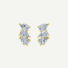 Multi-Stone J Huggie Diamond Earrings | 1.02CT in 14K Gold