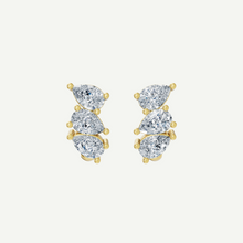 Multi-Stone J Huggie Diamond Earrings | 1.02CT in 14K Gold