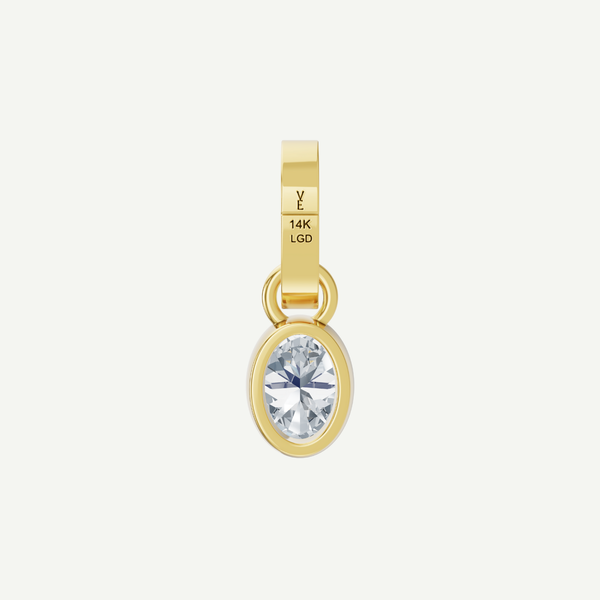 Oval Bezel Diamond Pendant | 1CT in 14KT Gold